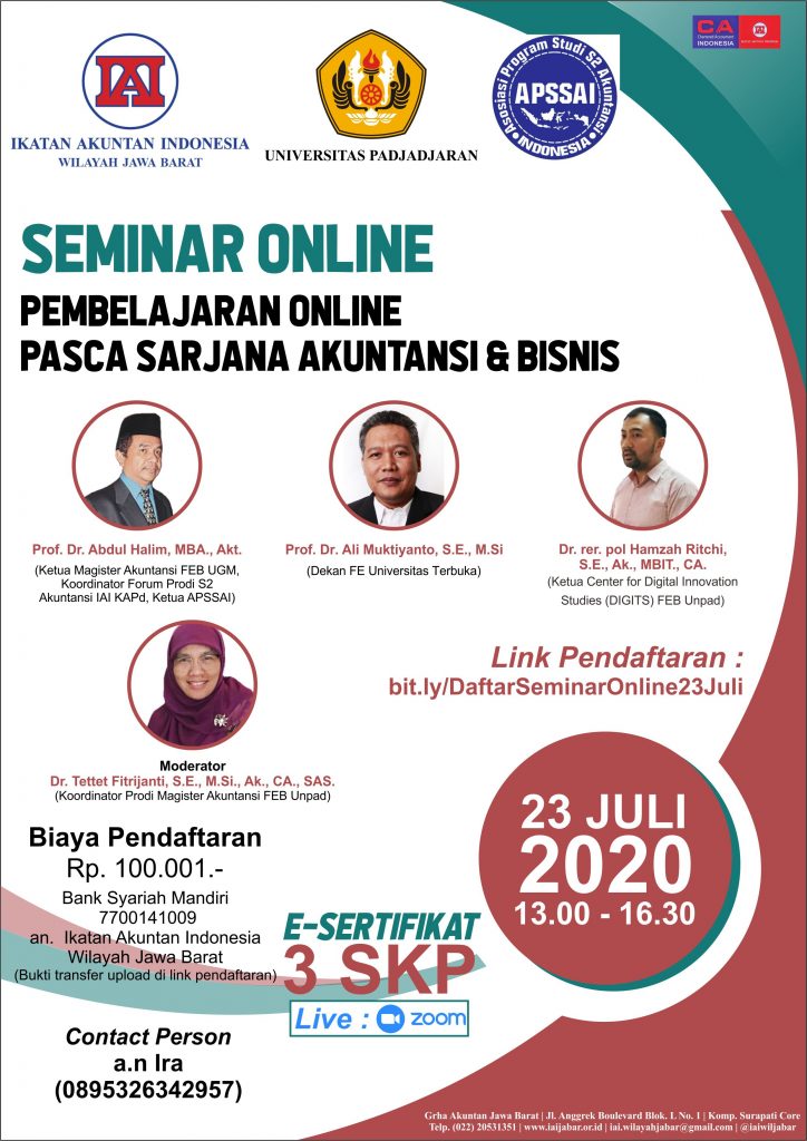 SEMINAR ONLINE-PEMBELAJARAN ONLINE PASCA SARJANA AKUNTANSI & BISNIS